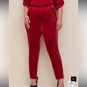 TORRID Relaxed Taper Velvet High-Rise Pant Red Just in time for the holidays! 18